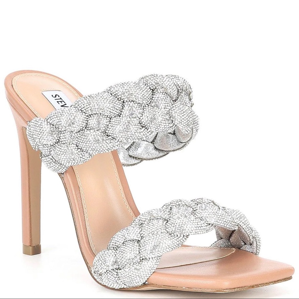 Steve Madden Kenley Rhinestone Embellished Braided Square Toe Stiletto